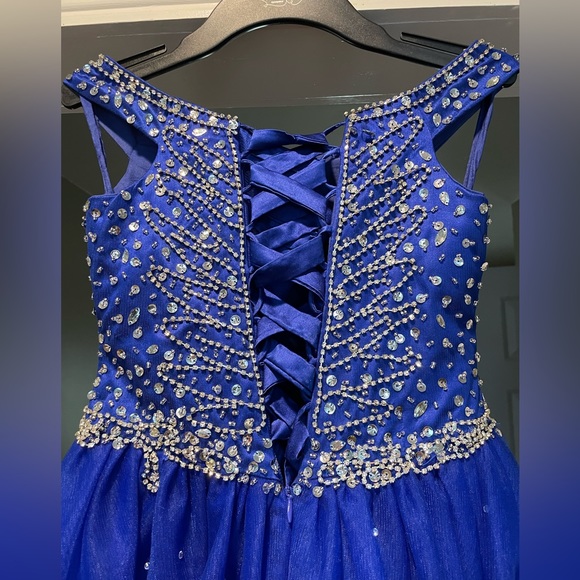 Royal blue girls pageant formal dress, size 6 8 - Picture 4 of 8